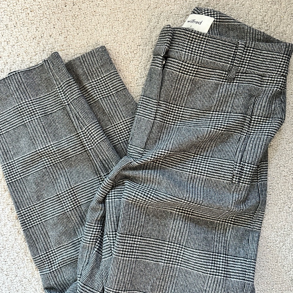 Wilfred Black & White Plaid Dress Pants